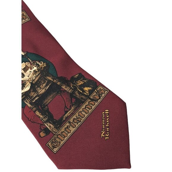Vintage 1994 Norman Rockwell Santa Christmas Necktie - Picture 3 of 7